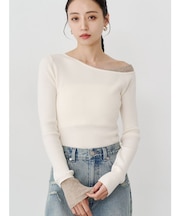 レイヤードワンショルニット