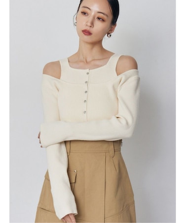 フロントボタンデザインニット