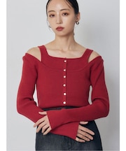 フロントボタンデザインニット