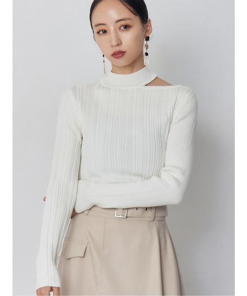 チョーカーランダムリブニット