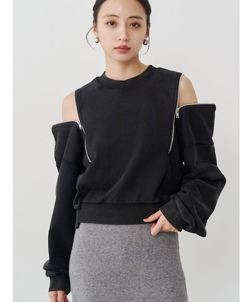 2WAYジップスウェット