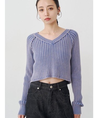 ブリーチVネッククロップドニット