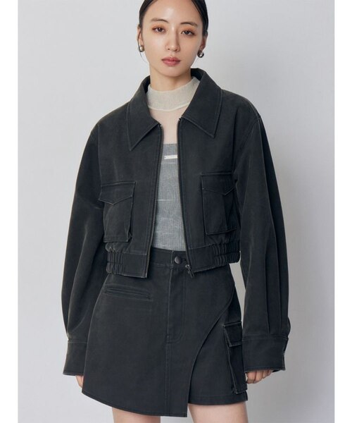 MURUA フェイクレザーショートフライトジャケットセットアップ フェイクレザーショートフライトジャケット【セット販売対象