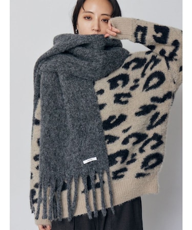 ウールライクフリンジマフラー