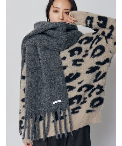 ウールライクフリンジマフラー