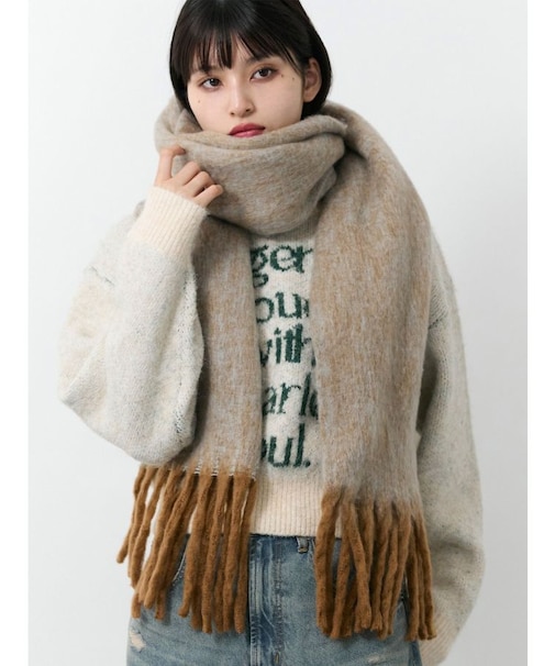 MIXカラーフリンジマフラー