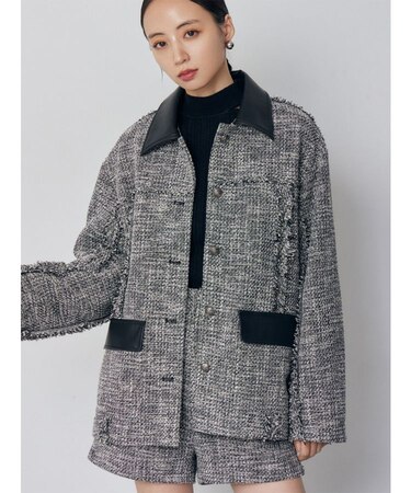 ツイードミドルジャケット