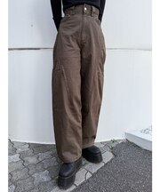 パッチポケットバレルレッグパンツ