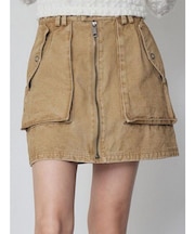 フロントZIPアウトポケットミニスカート