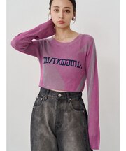 ロゴアップリケランダムニット