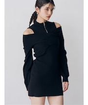 カシュクールZIPニットワンピース