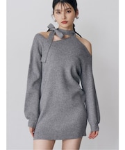 アシメショルダーミニワンピース