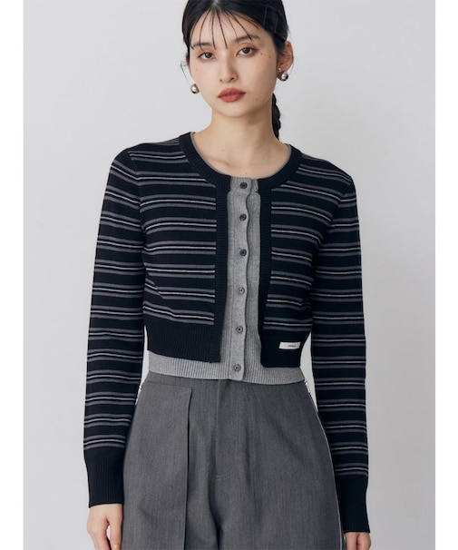 レイヤードクロップドカーディガン