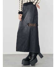 ツイストレースアップデニムスカート