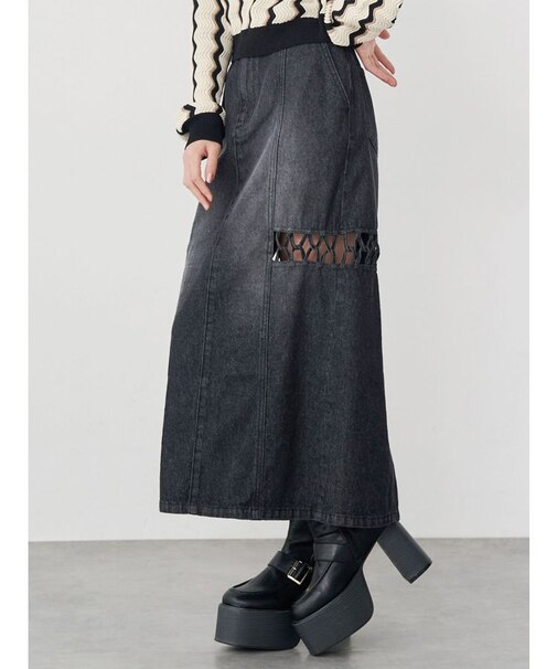 ツイストレースアップデニムスカート