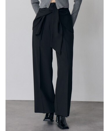 ウエストデザインワイドパンツ