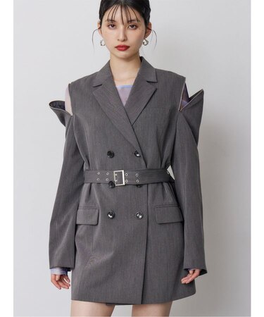 ジャケットライクZIPミニワンピース