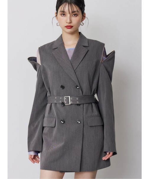 ジャケットライクZIPミニワンピース