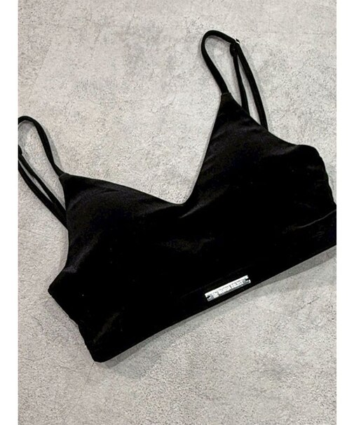 ロゴプレートベロアキャミ