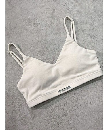 ロゴプレートベロアキャミ