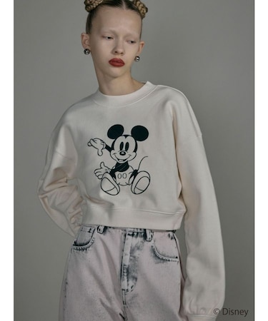【ミッキーマウス】フロッキーデザインスウェット