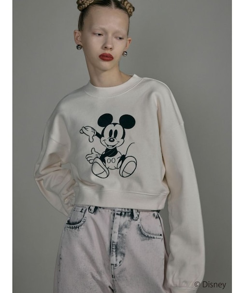 【ミッキーマウス】フロッキーデザインスウェット