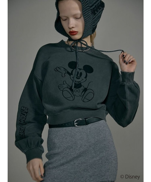 【ミッキーマウス】フロッキーデザインスウェット