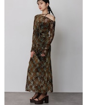 フロッキーフラワーシアーワンピース