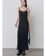 レイヤードライクニットキャミワンピース
