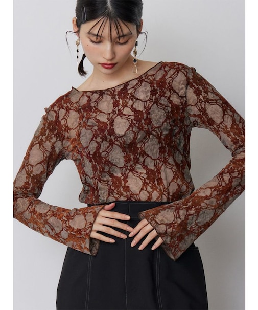 フロッキーフラワーシアートップス