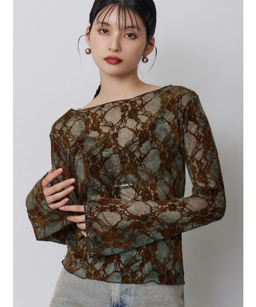 フロッキーフラワーシアートップス