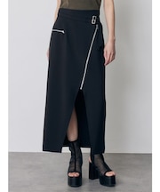 ダブルベルトアシメZIPスカート