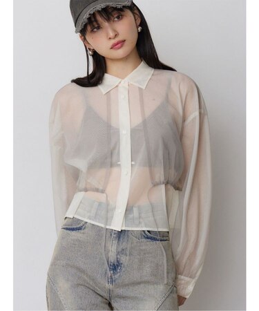 チュールレイヤードシャツ