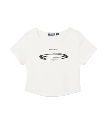 【Opening Project】W Squareneck Cropped Symbol T Shirt