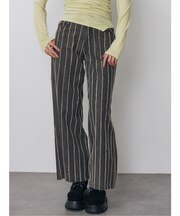 ストライプフリンジハイウエストデニムパンツ
