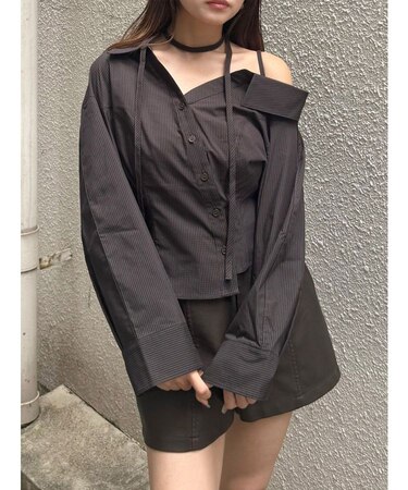 マルチウェイオフショルストリングシャツ