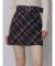 ワイドベルトチェックミニスカート