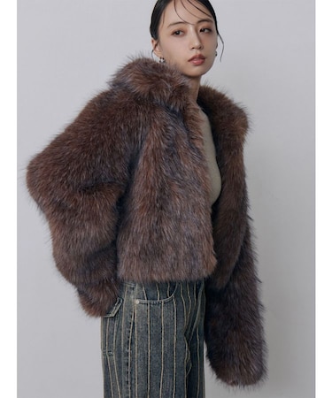 グラデーションフェイクファーブルゾン