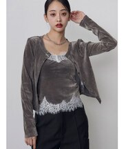ベロアキャミアンサンブルカーデ　秋服