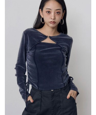 シアーベロアホックトップス