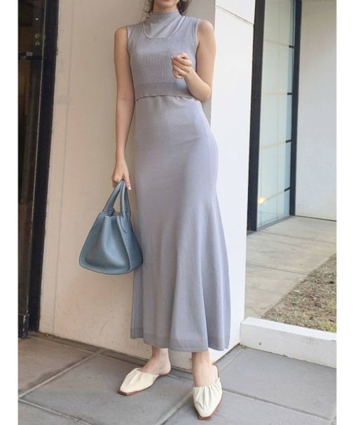 バイカラーバックリボンセットワンピース