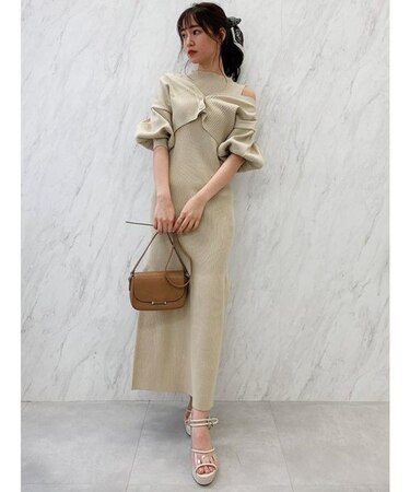 2ピースニットセットワンピース