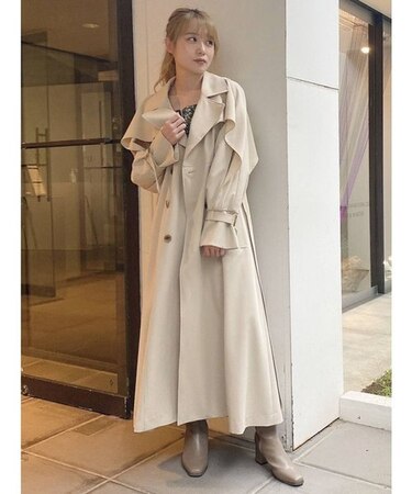 フリルスリーブトレンチコート