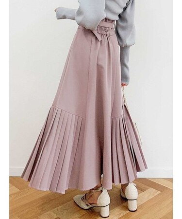 サイドプリーツフレアスカート