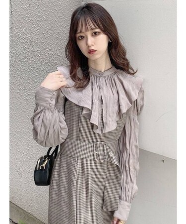 ケープカラードッキングワンピース