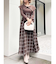 ビッグカラーチェックコルセットワンピース