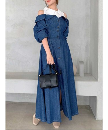 オープンレイヤードシャツワンピース