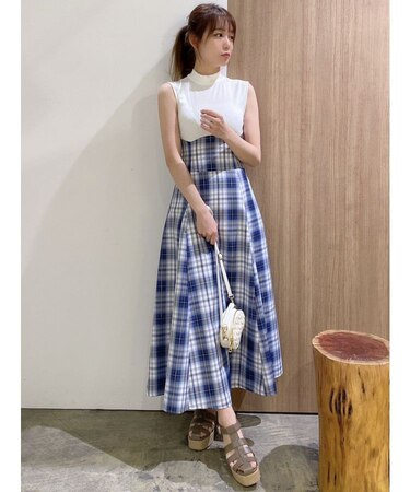 WEB限定】チェックノースリーブコルセットワンピース｜ダズリンの通販 