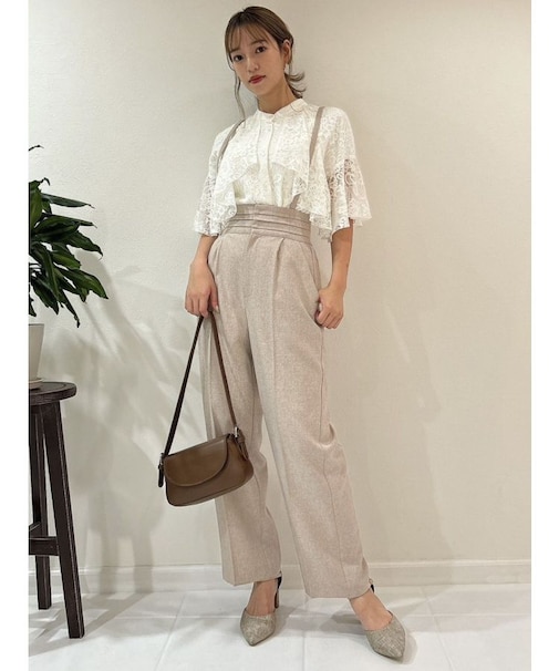 サス付ミックスカラーワイドパンツ