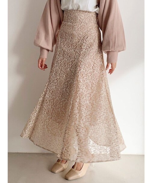 パステルレースフレアスカート